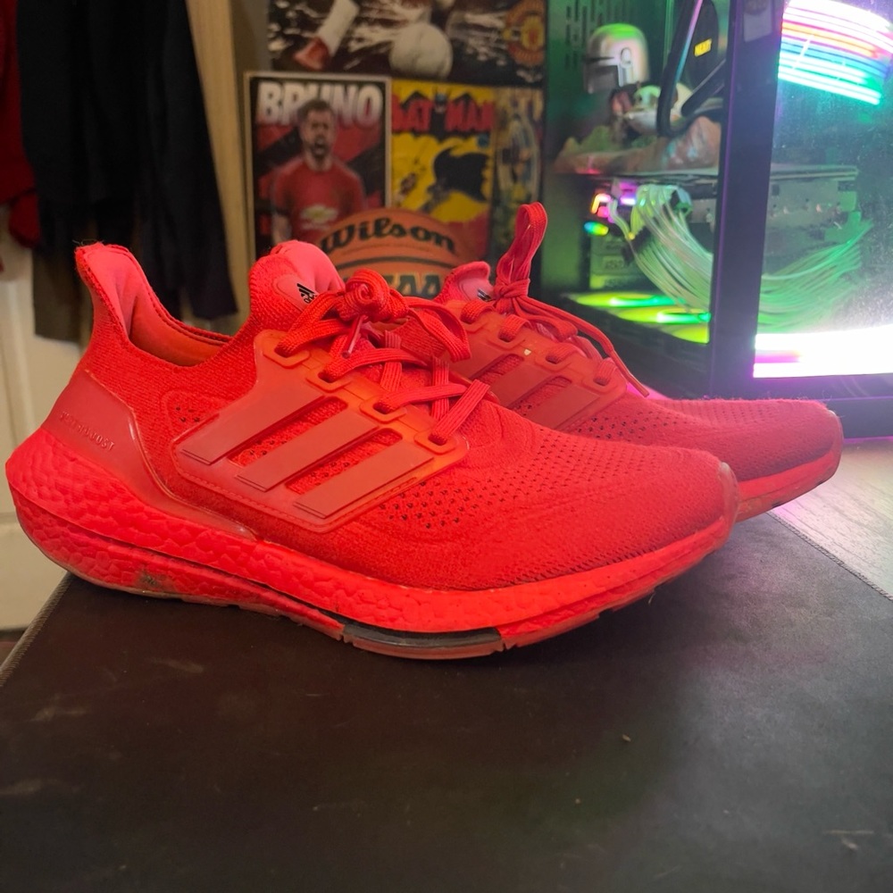 Red Adidas ultra boost